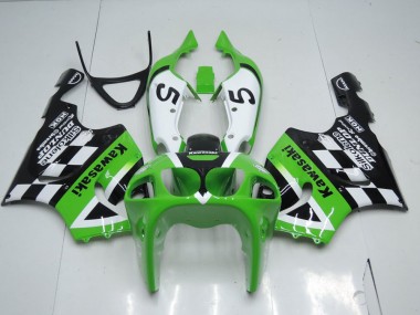 Best 1996-2003 Green Black and White Kawasaki ZX7R Motor Fairings