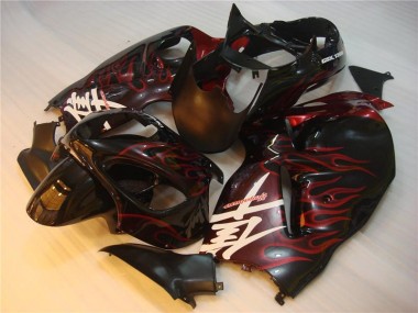 Best 1996-2007 Black Red Flame Suzuki GSXR 1300 Hayabusa Motorbike Fairing