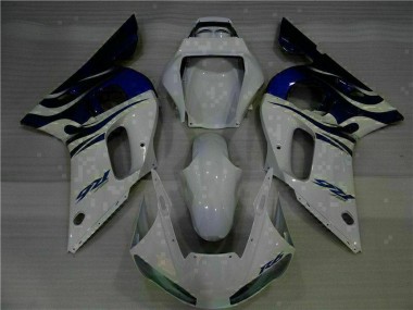 Best 1998-2002 White Blue Yamaha YZF R6 Bike Fairings