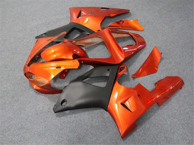 Best 2000-2001 Orange Black Yamaha YZF R1 Motorcycle Fairings Kit