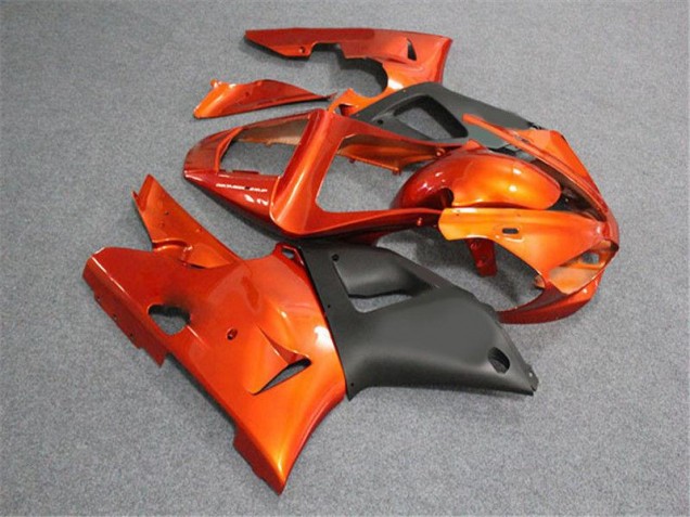 Best 2000-2001 Orange Black Yamaha YZF R1 Motorcycle Fairings Kit