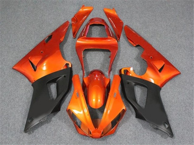 Best 2000-2001 Orange Black Yamaha YZF R1 Motorcycle Fairings Kit