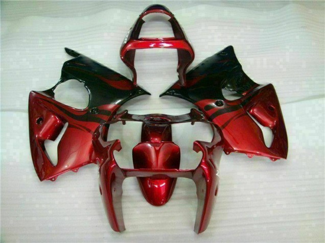 Best 2000-2002 Red Black Kawasaki ZX6R Bike Fairing Kit