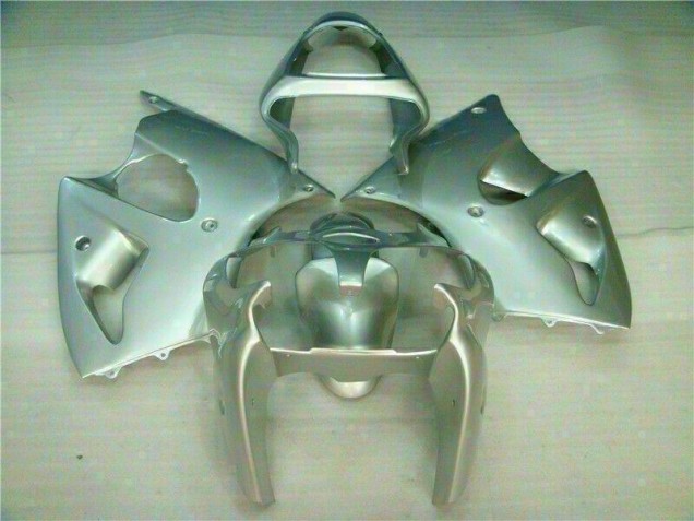 Best 2000-2002 Silver Kawasaki ZX6R Replacement Fairings