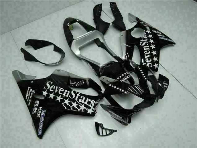 Best 2001-2003 Black White Seven Stars Honda CBR600 F4i Bike Fairing