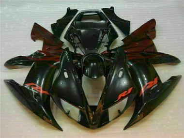 Best 2002-2003 Black Yamaha YZF R1 Bike Fairings