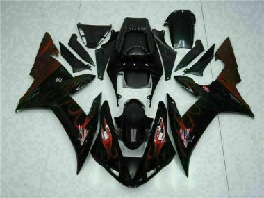 Best 2002-2003 Black Yamaha YZF R1 Motorcyle Fairings