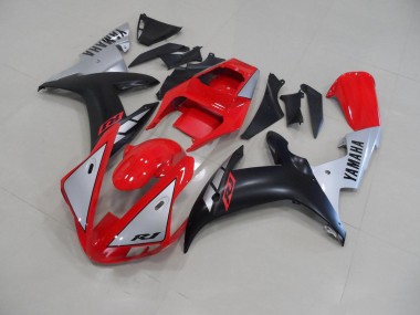 Best 2002-2003 Red Matte Silver Yamaha YZF R1 Motorcycle Fairing Kit