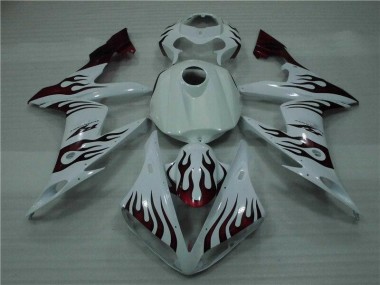 Best 2004-2006 White Red Flame Yamaha YZF R1 Motorcyle Fairings