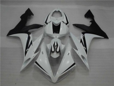 Best 2004-2006 White Black Flame Yamaha YZF R1 Motor Fairings