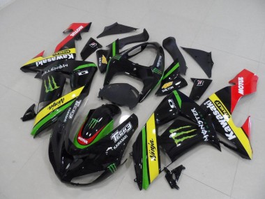 Best 2006-2007 Black Yellow Monster Kawasaki ZX10R Motorcycle Replacement Fairings