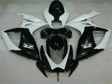 Best 2006-2007 Black White Suzuki GSXR 600/750 Motorcycle Replacement Fairings