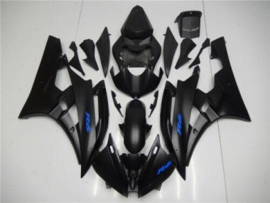 Best 2006-2007 Black Blue Yamaha YZF R6 Bike Fairing Kit