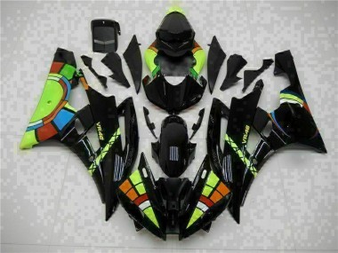 Best 2006-2007 Black Yamaha YZF R6 Motorcycle Replacement Fairings
