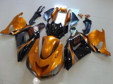 Best 2006-2011 Brown and Black No Sticker Kawasaki ZX14R ZZR1400 Motorcycle Fairing Kits