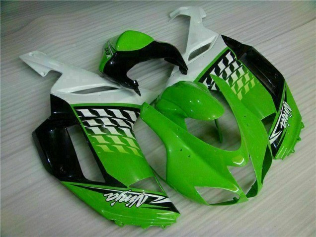 Best 2007-2008 Green White Ninja Kawasaki ZX6R Motorbike Fairing