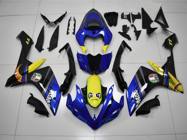 Best 2007-2008 Blue Shark Yamaha YZF R1 Motorcycle Fairing Kit