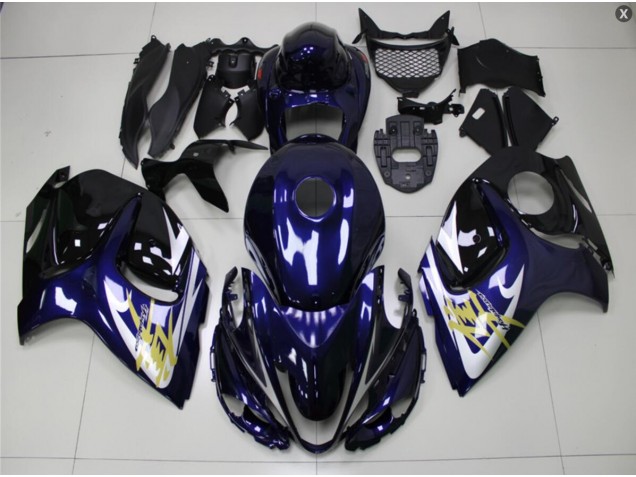 Best 2008-2019 Blue Gold Suzuki GSXR 1300 Hayabusa Motorcycle Bodywork