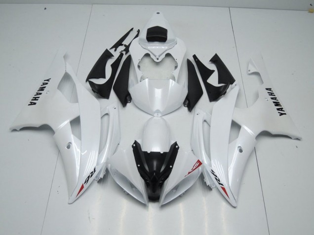 Best 2008-2016 Pearl White and Red Sticker Yamaha YZF R6 Motorcycle Fairings Kits