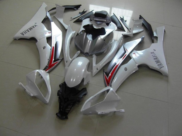 Best 2008-2016 Pearl White Silver Yamaha YZF R6 Moto Fairings