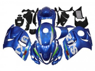 Best 2008-2019 Blue White Suzuki GSXR 1300 Hayabusa Motorcyle Fairings & Bodywork