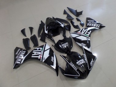 Best 2009-2011 Black White Fiat Yamaha YZF R1 Motorcycle Fairing Kit