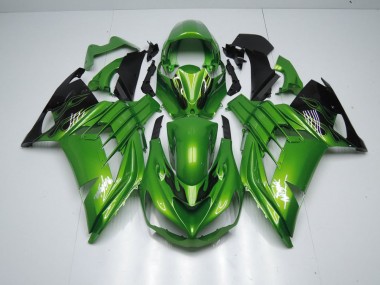 Best 2012-2021 Green Flame Kawasaki ZX14R ZZR1400 Moto Fairings