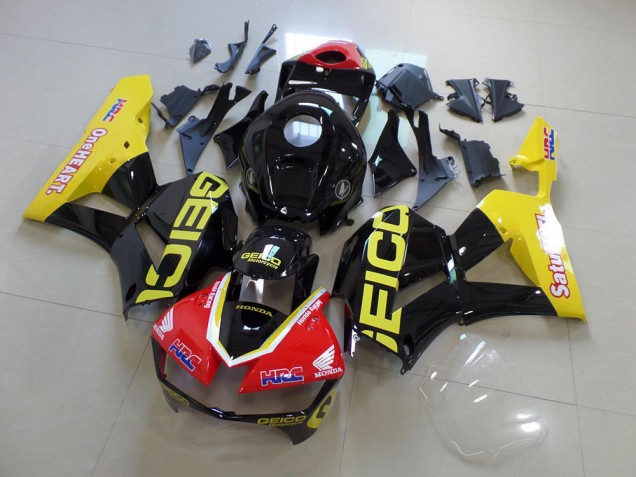 Best 2013-2021 Yellow Black Geico Honda CBR600RR Motorcyle Fairings