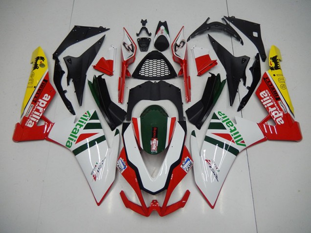 Best 2009-2015 White Red Alitalia Aprilia RSV4 Replacement Fairings