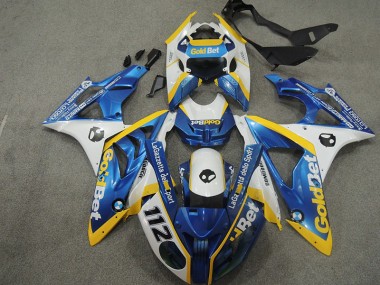 Best 2009-2014 White Blue GoldBet 112 BMW S1000RR Motorbike Fairing