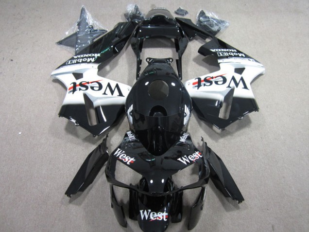 Best 2003-2004 West White Black Honda CBR600RR Motorbike Fairings