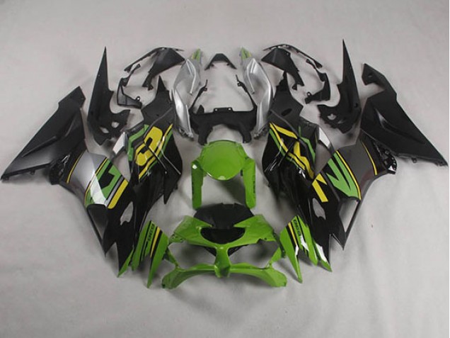 Best 2019-2023 Black Green Kawasaki ZX6R Motorcyle Fairings