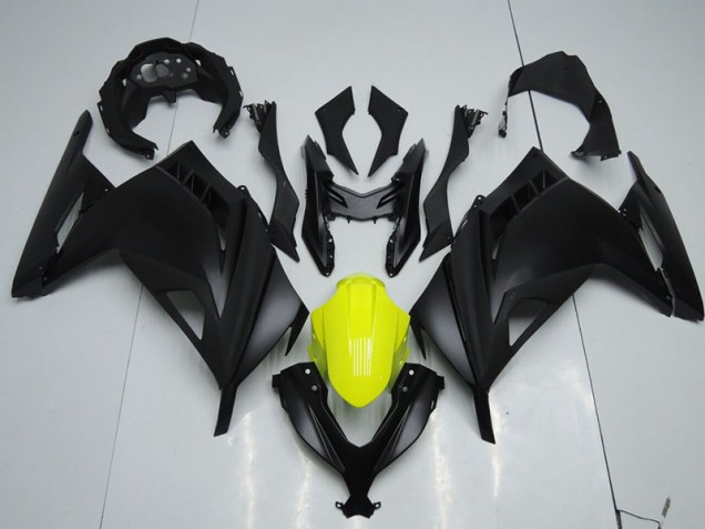 Best 2013-2016 Black Yellow Kawasaki ZX300R Replacement Motorcycle Fairings