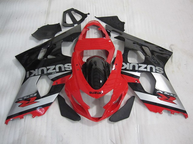 Best 2004-2005 Red Black Silver Suzuki GSXR600 Motorcyle Fairings