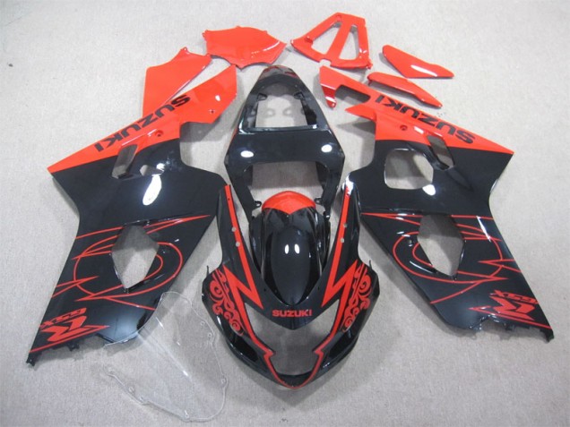 Best 2004-2005 Black Red Suzuki GSXR600 Bike Fairings