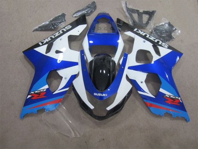 Best 2004-2005 Blue White Suzuki GSXR600 Motorcycle Fairings Kits