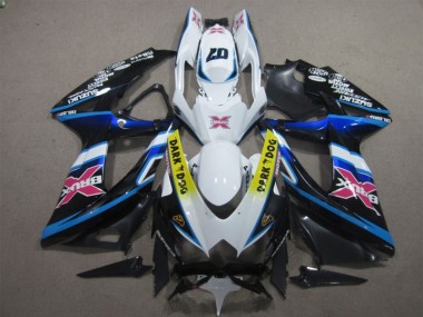 Best 2008-2010 White Dark Dog 07 Suzuki GSXR600 Motorcycle Replacement Fairings