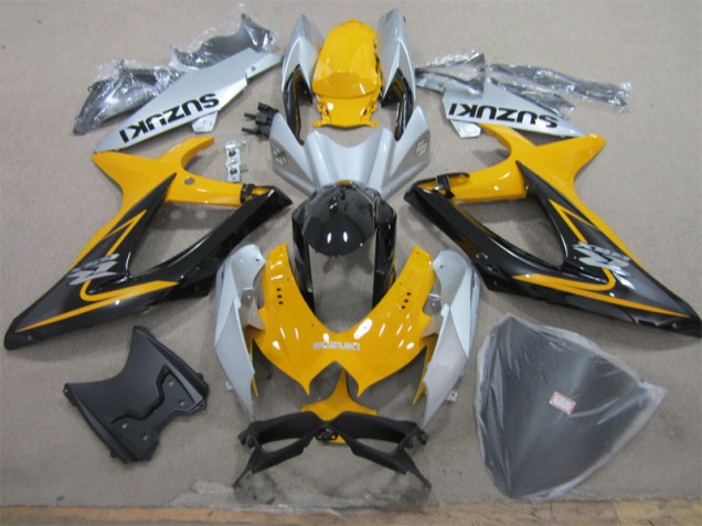 Best 2008-2010 Yellow White Black Suzuki GSXR600 Motorcycle Fairing Kits
