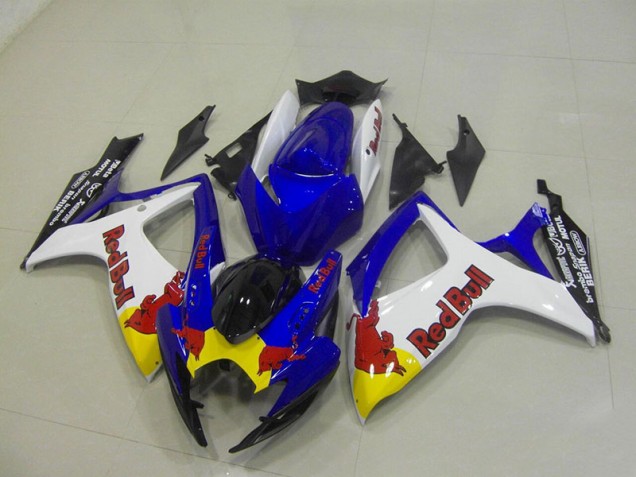 Best 2006-2007 Blue White Red Bull Suzuki GSXR750 Motorcyle Fairings