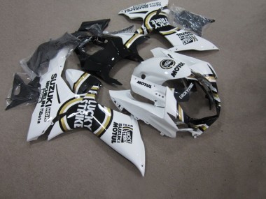 Best 2011-2021 White Lucky Strike Black Motul Suzuki GSXR750 Bike Fairings