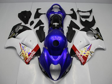 Best 1996-2007 Blue White Suzuki GSXR1300 Hayabusa Motor Bike Fairings