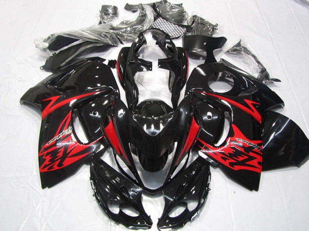 Best 2008-2019 Black Red Suzuki GSXR1300 Hayabusa Bike Fairing Kit