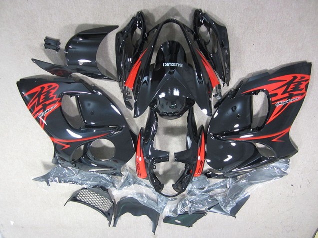 Best 2008-2019 Black Red Suzuki GSXR1300 Hayabusa Motorcycle Fairing