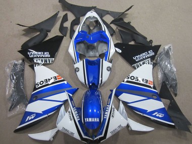Best 2000-2001 Blue White Blue White ENEOS Yamaha YZF R1 Motorcycle Fairing Kits