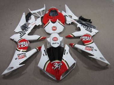 Best 2004-2006 Red White Lucky Strike Yamaha YZF R1 Motorcycle Replacement Fairings