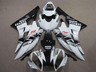 Best 2006-2007 Black White Motul Yamaha YZF R6 Bike Fairings