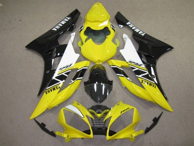 Best 2006-2007 Yellow Black Decal Yamaha YZF R6 Motorcycle Fairings Kits