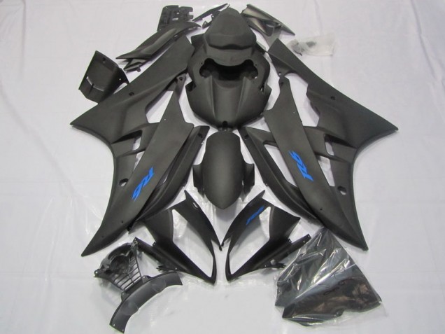 Best 2006-2007 Black Blue Decal Yamaha YZF R6 Motorcycle Fairings Kit