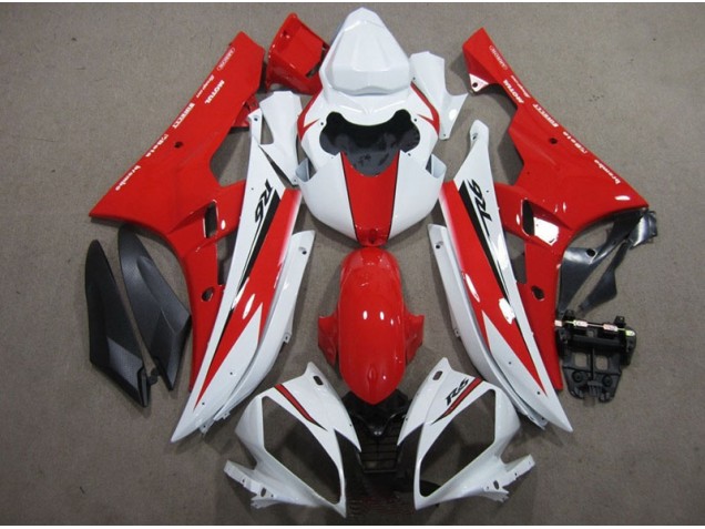 Best 2006-2007 White Red Black Decal Yamaha YZF R6 Motorcycle Fairing
